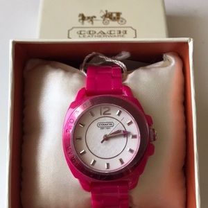 Coach Women’s Pink Boyfriend Plastic Watch